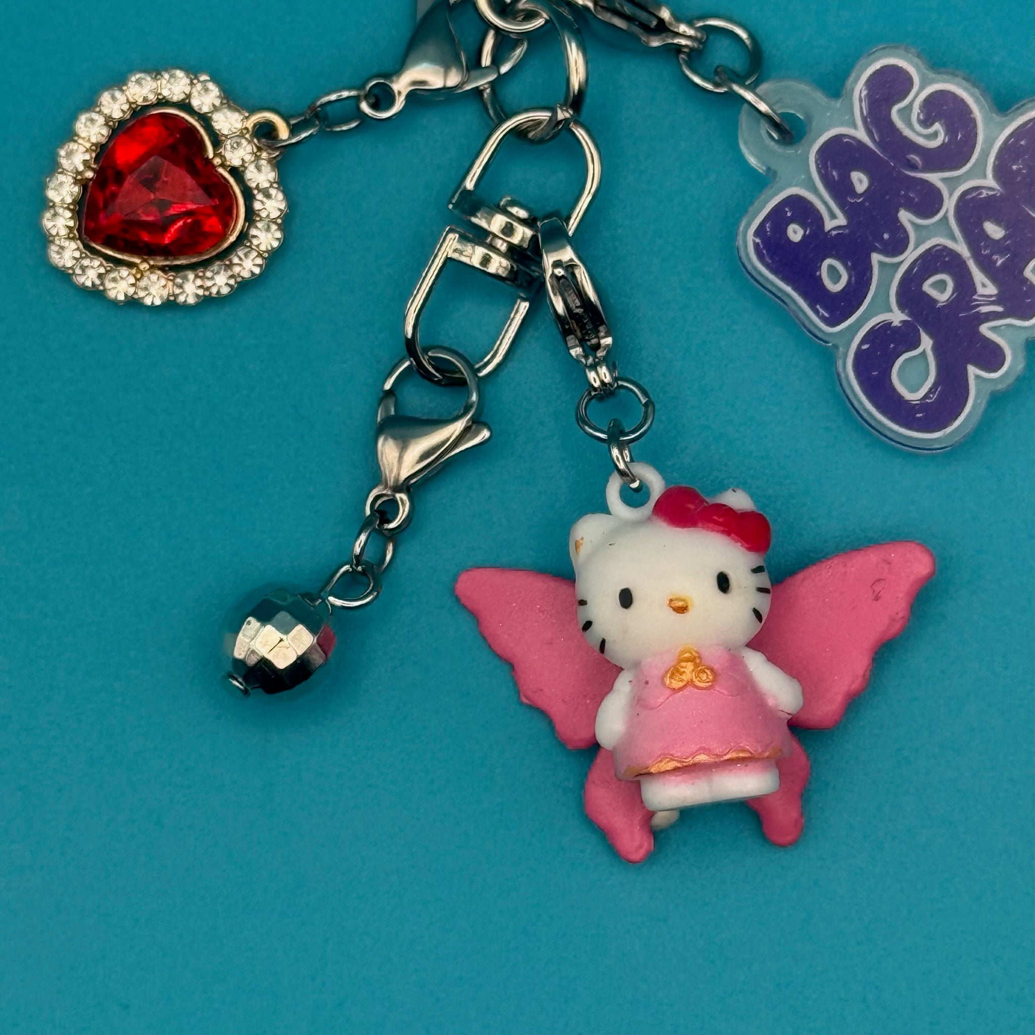 3.5'  Hello Kitty Fairy Mini Trinket   Set - hello kitty sanrio japan kawaii rare vintage keychain vintage charms for bag nostalgia vintage keychains y2k collectible - Bag Crap
