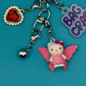 3.5'  Hello Kitty Fairy Mini Trinket   Set - vintage bag charm packs nostalgia vintage y2k vintage keychain vintage charms for bag nostalgia vintage keychains y2k collectible - Bag Crap