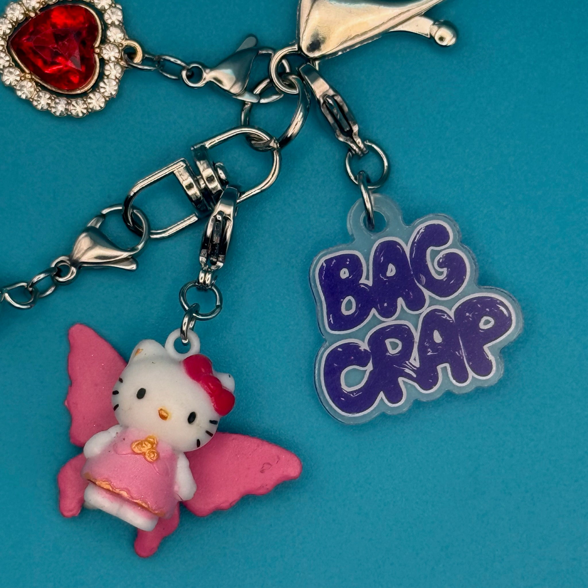 3.5'  Hello Kitty Fairy Mini Trinket   Set - hello kitty sanrio japan kawaii rare vintage keychain vintage charms for bag nostalgia vintage keychains y2k collectible - Bag Crap