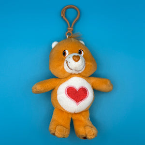 Orange 'Tenderheart' Care Bear Plush -  vintage keychain vintage charms for bag nostalgia vintage keychains y2k collectible - Bag Crap