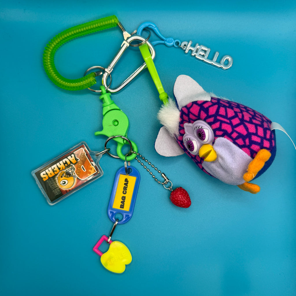Purple Plush Vintage Furby Bag Charms & Keychain Pack