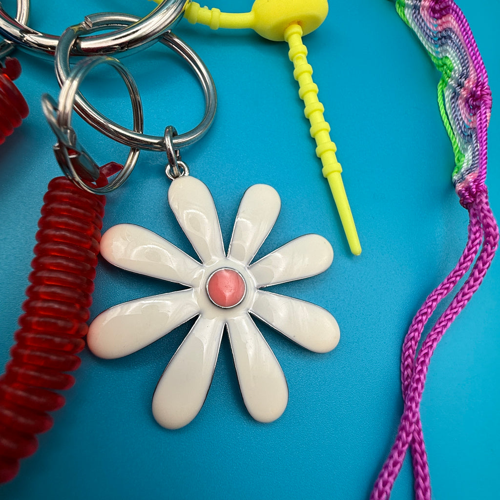 Pink Plush Toy Daisy Keychain and Charm Pack