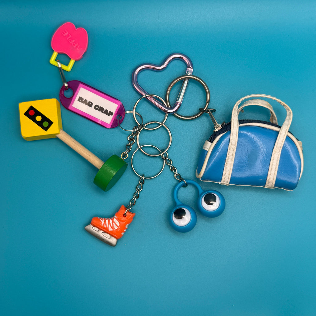 Vintage Blue Duffle Bag and Ice Skate Bag Charm Pack