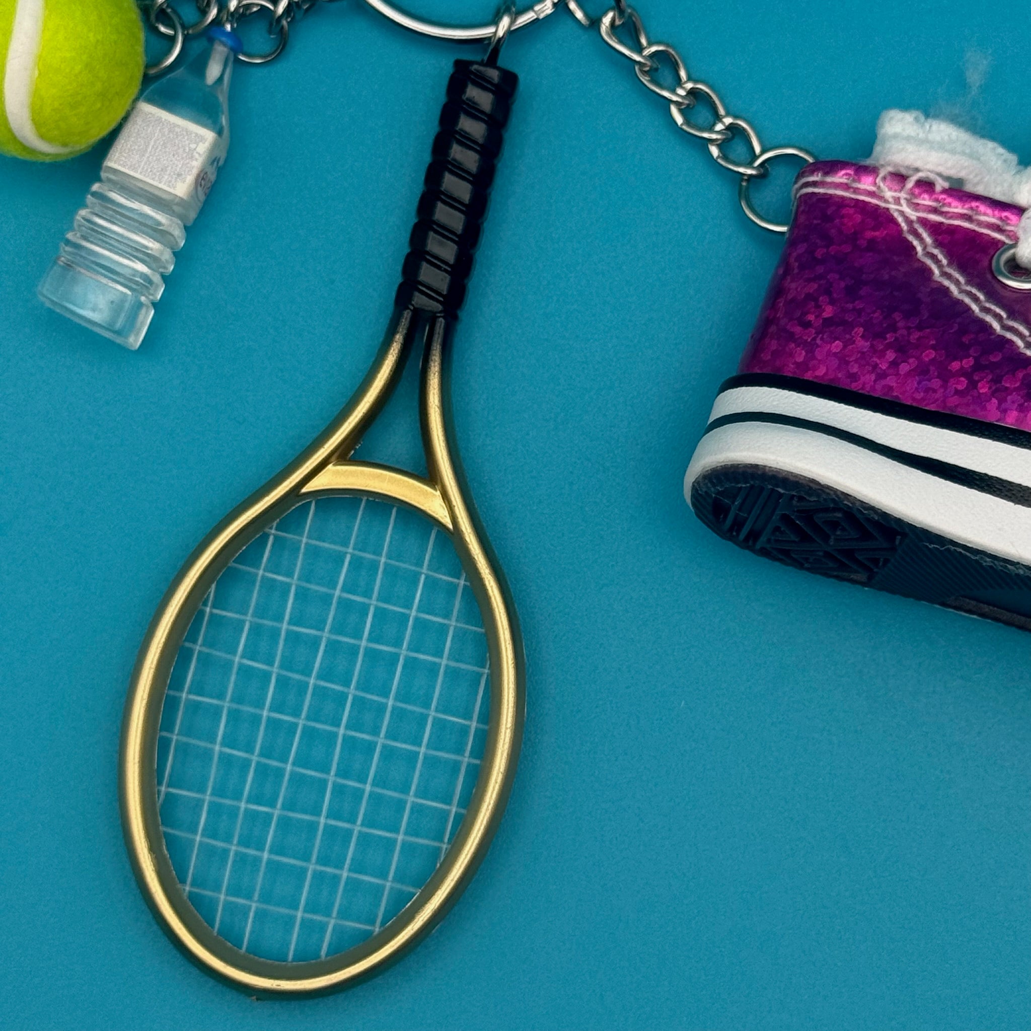 Retro Tennis Pink Glitter Sneaker   Pack -  vintage keychain vintage charms for bag nostalgia vintage keychains y2k collectible - Bag Crap