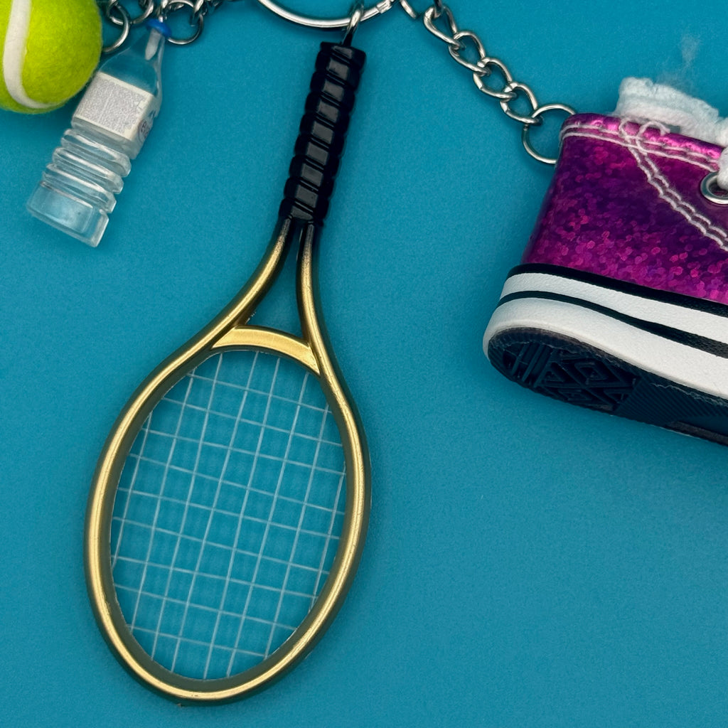 Retro Tennis Pink Glitter Sneaker Bag Charm Pack