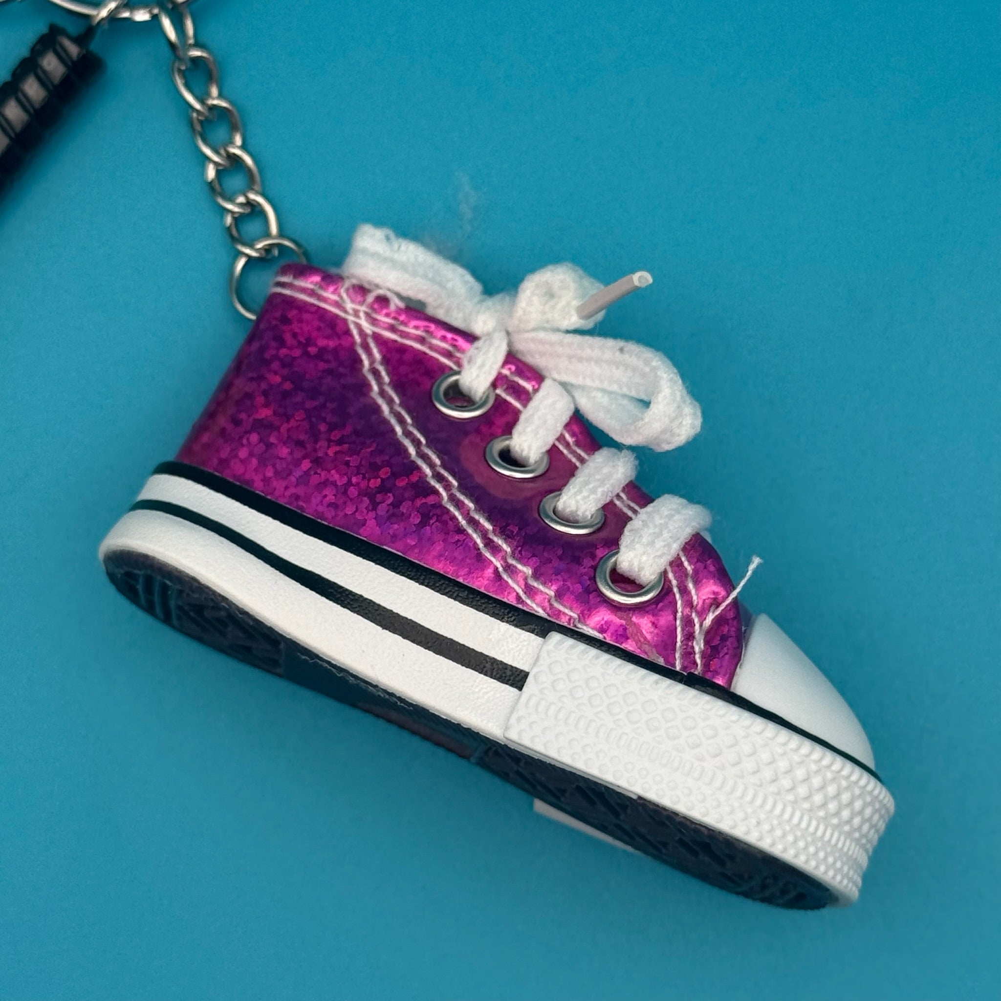 Retro Tennis Pink Glitter Sneaker   Pack -  vintage keychain vintage charms for bag nostalgia vintage keychains y2k collectible - Bag Crap