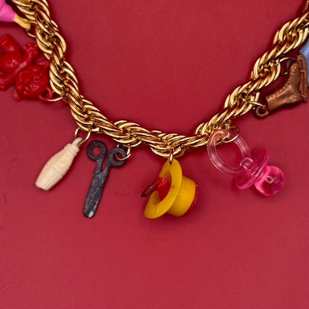 1:1 Vintage Trinket Gold Rope Chain Bag Charm