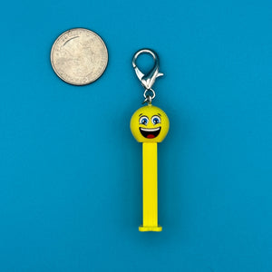 Mini Yellow Smiley Face PEZ -  vintage keychain vintage charms for bag nostalgia vintage keychains y2k collectible - Bag Crap
