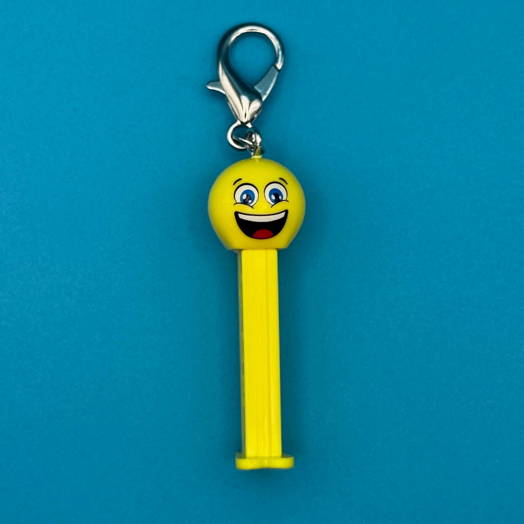 Mini Yellow Smiley Face PEZ Bag Charm