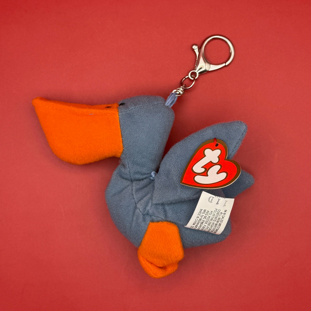 Vintage Teenie Beanie Baby 'Scoop' the Pellican Plushie Bag Charm