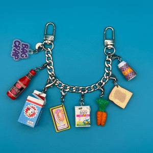 1:1  ‘90s Barbie Miniature Foods   Chain - vintage bag charm chains silver nostalgia vintage y2k vintage keychain vintage charms for bag nostalgia vintage keychains y2k collectible - Bag Crap