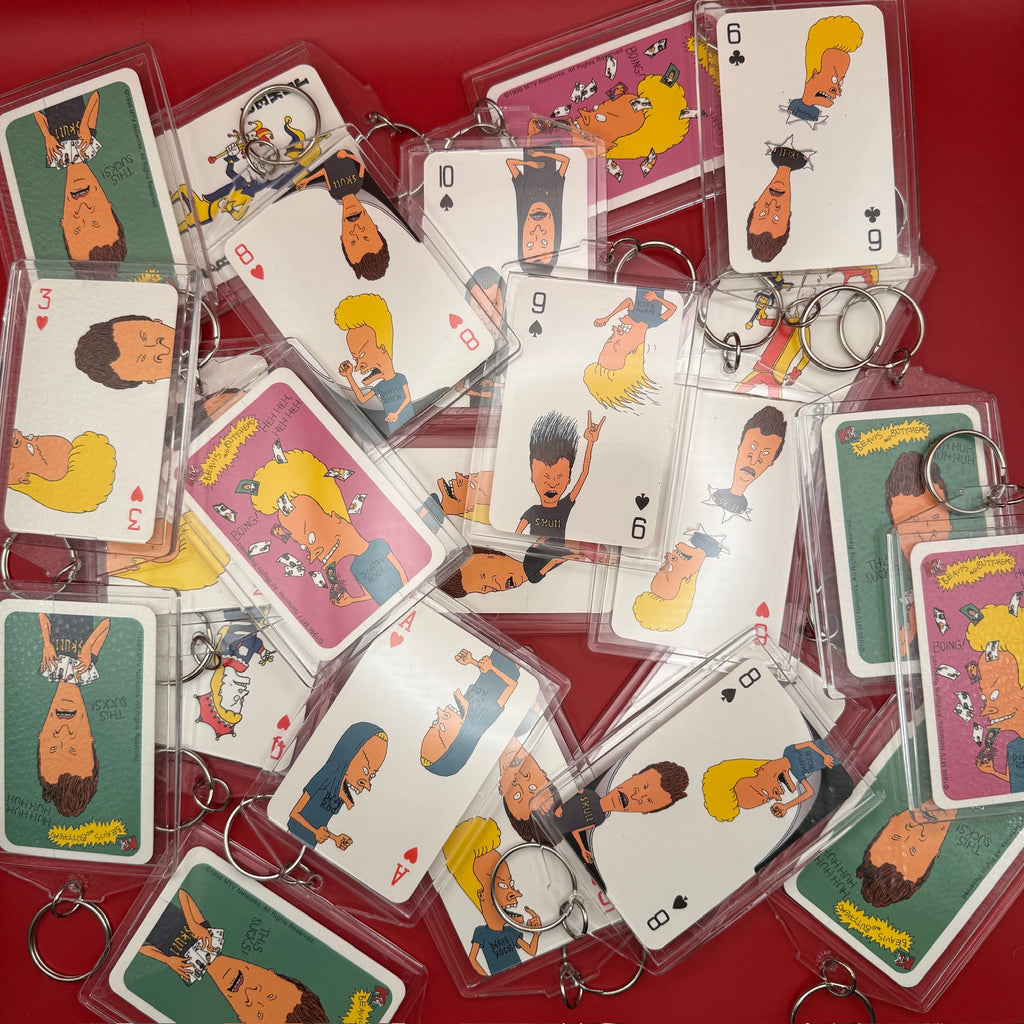 Vintage 1996 Beavis and Butthead Playing Cards Keychain Blind Box