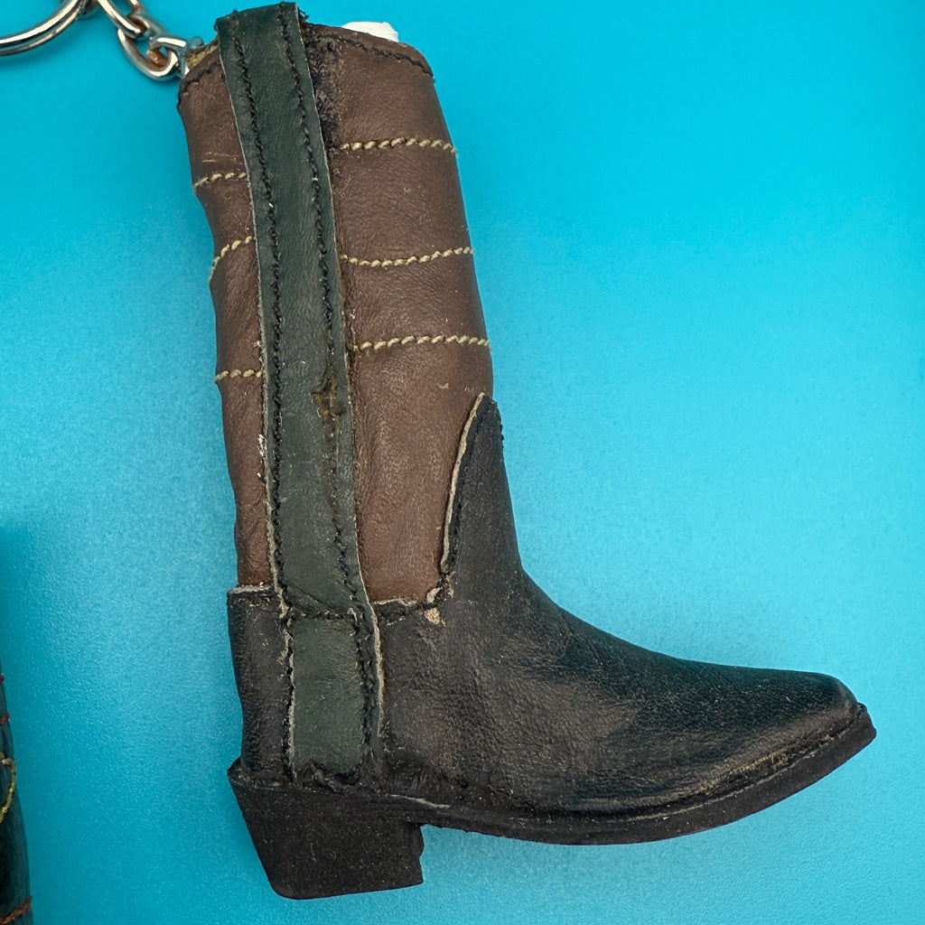 Vintage 100% Leather Cowboy Boot Keychains