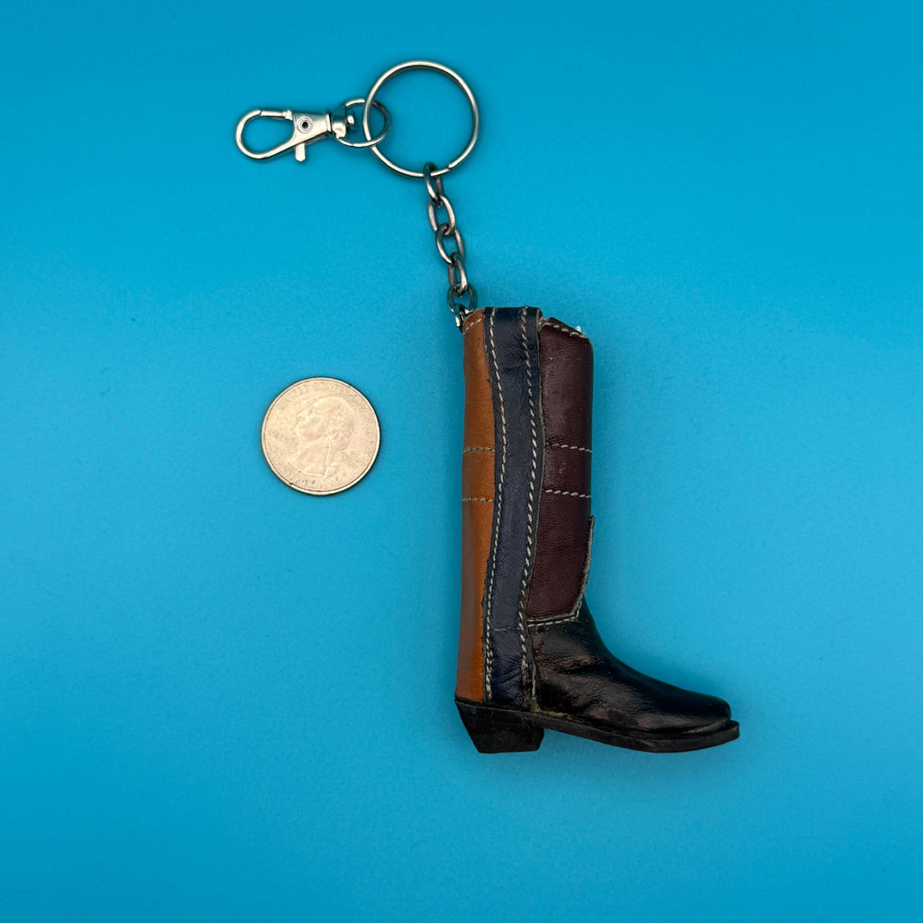 Vintage 100% Leather Cowboy Boot Keychains
