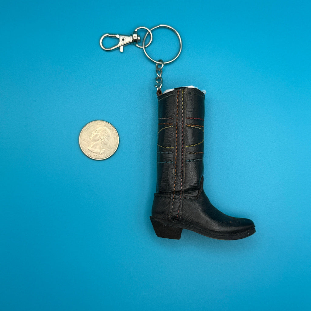 Vintage 100% Leather Cowboy Boot Keychains