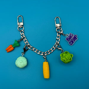 ‘90s Barbie Miniature Vegetable   Chain - vintage bag charm chains silver nostalgia vintage y2k vintage keychain vintage charms for bag nostalgia vintage keychains y2k collectible - Bag Crap