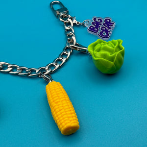 ‘90s Barbie Miniature Vegetable   Chain - vintage bag charm chains silver nostalgia vintage y2k vintage keychain vintage charms for bag nostalgia vintage keychains y2k collectible - Bag Crap