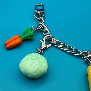 ‘90s Barbie Miniature Vegetable   Chain - vintage bag charm chains silver nostalgia vintage y2k vintage keychain vintage charms for bag nostalgia vintage keychains y2k collectible - Bag Crap
