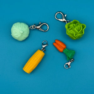 ‘90s Barbie Miniature Vegetable   Chain - vintage bag charm chains silver nostalgia vintage y2k vintage keychain vintage charms for bag nostalgia vintage keychains y2k collectible - Bag Crap