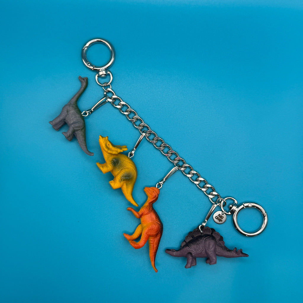 Vintage Assorted Colorful Yellow and Orange Dino Charm Chain