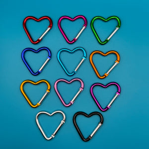 Rainbow Heart Shaped Metal Carabiner Clips: You Pick - clips carabiners charms keychains bag designer vintage keychain vintage charms for bag nostalgia vintage keychains y2k collectible - Bag Crap
