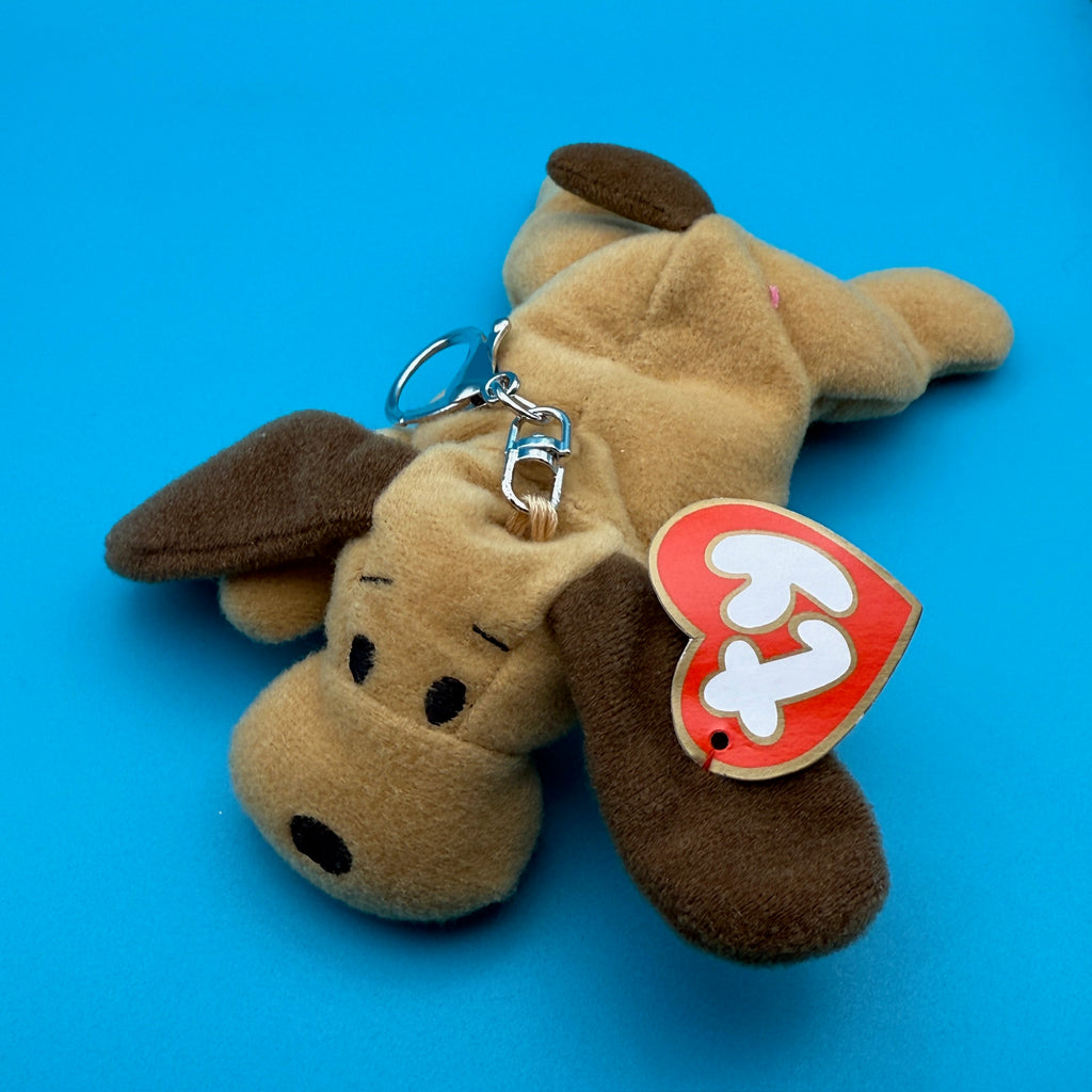 Vintage Teenie Beanie Baby 'Bones' the Dog Plushie Bag Charm