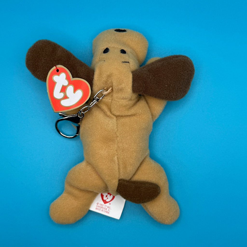Vintage Teenie Beanie Baby 'Bones' the Dog Plushie Bag Charm
