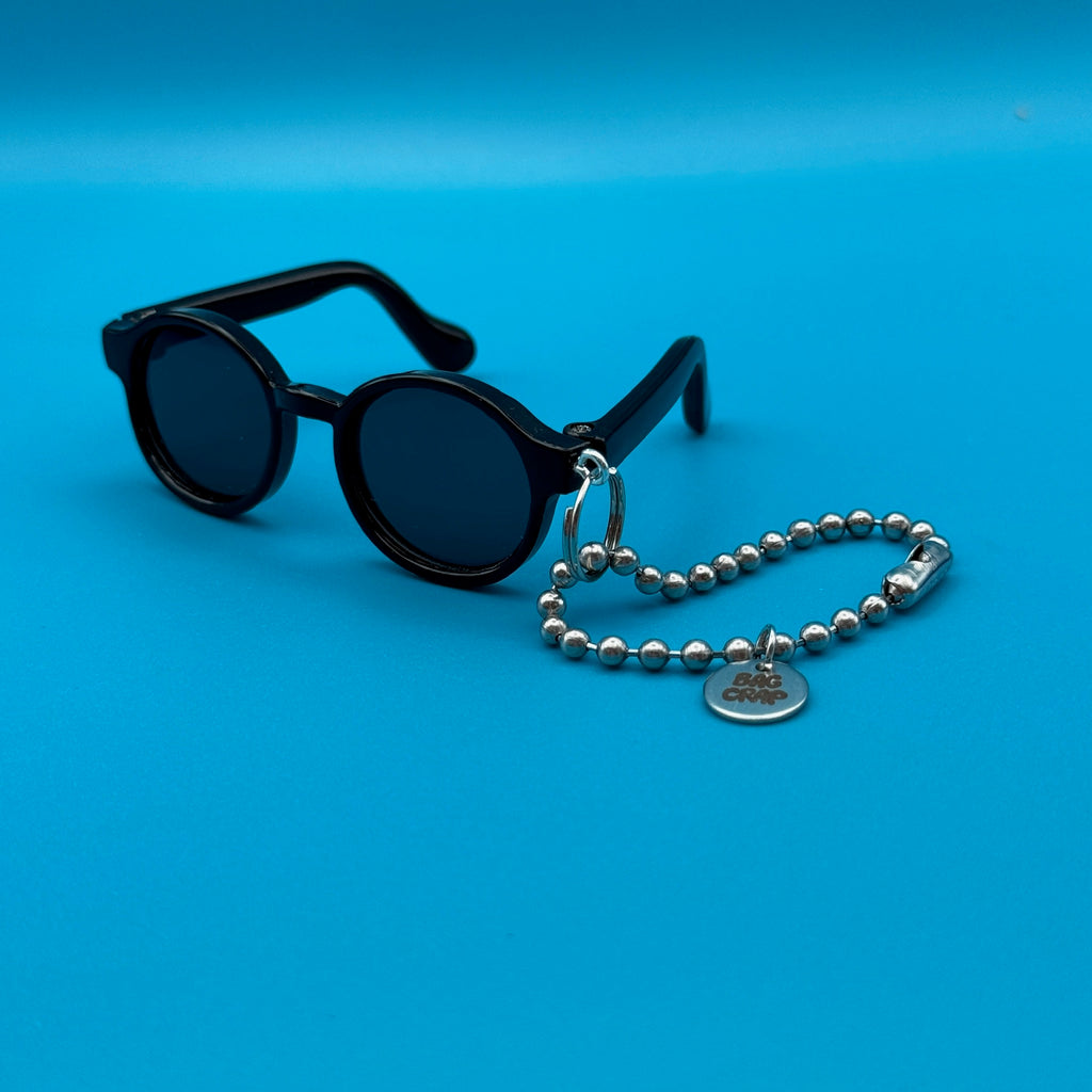Black Plastic Sunglasses Bag Charm