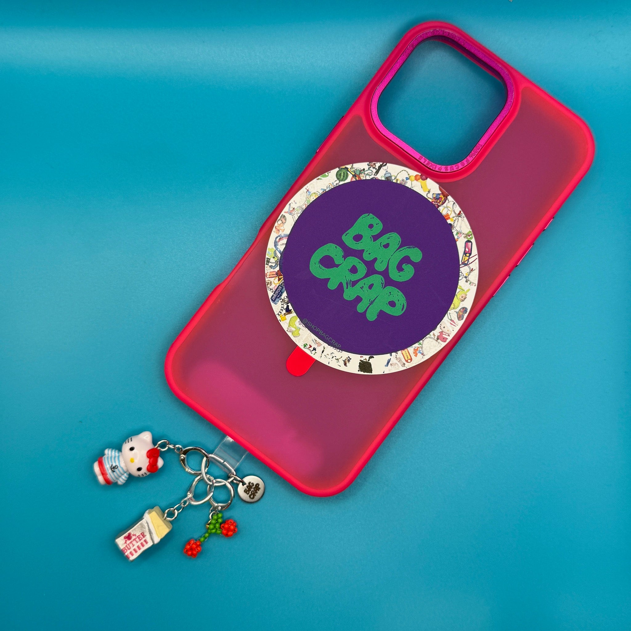 iPhone Trinket  PVC Tether Attachment Accessory - clips carabiners charms keychains bag designer vintage keychain vintage charms for bag nostalgia vintage keychains y2k collectible - Bag Crap