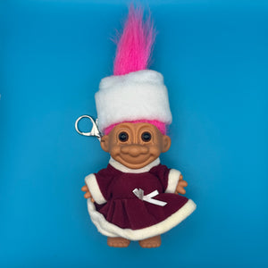 4'  Russ Holiday Troll Doll  : Pink Hair - troll charms troll keychains vintage keychain vintage charms for bag nostalgia vintage keychains y2k collectible - Bag Crap