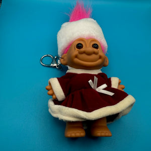 4'  Russ Holiday Troll Doll  : Pink Hair - troll charms troll keychains vintage keychain vintage charms for bag nostalgia vintage keychains y2k collectible - Bag Crap