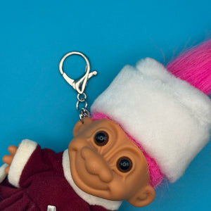 4'  Russ Holiday Troll Doll  : Pink Hair - troll charms troll keychains vintage keychain vintage charms for bag nostalgia vintage keychains y2k collectible - Bag Crap