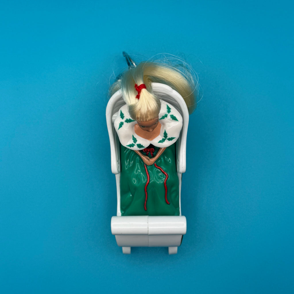 Vintage '90s Holiday Sleigh Barbie Bag Charm