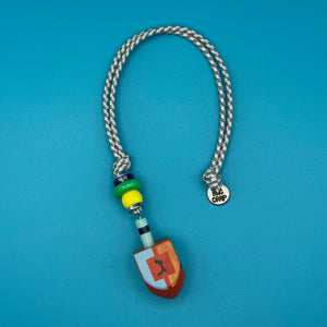 Wooden Dreidel + Paracord -  vintage keychain vintage charms for bag nostalgia vintage keychains y2k collectible - Bag Crap