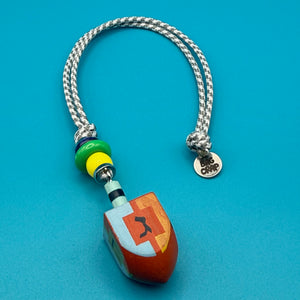 Wooden Dreidel + Paracord -  vintage keychain vintage charms for bag nostalgia vintage keychains y2k collectible - Bag Crap