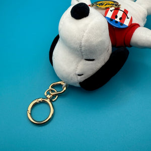 Snoopy Plush   with VTG Pins & Gold Hardware - snoopy rar peanuts vintage keychain vintage charms for bag nostalgia vintage keychains y2k collectible - Bag Crap