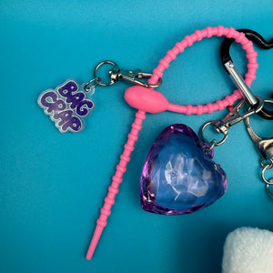 Purple Heart + Hello Kitty Plush   Pack - vintage bag charm packs nostalgia vintage y2k vintage keychain vintage charms for bag nostalgia vintage keychains y2k collectible - Bag Crap