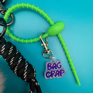 Neon Green & Black Pom Pom   Pack - vintage bag charm packs nostalgia vintage y2k vintage keychain vintage charms for bag nostalgia vintage keychains y2k collectible - Bag Crap