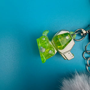 Neon Green & Black Pom Pom   Pack - vintage bag charm packs nostalgia vintage y2k vintage keychain vintage charms for bag nostalgia vintage keychains y2k collectible - Bag Crap