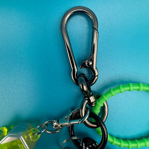 Neon Green & Black Pom Pom   Pack - vintage bag charm packs nostalgia vintage y2k vintage keychain vintage charms for bag nostalgia vintage keychains y2k collectible - Bag Crap