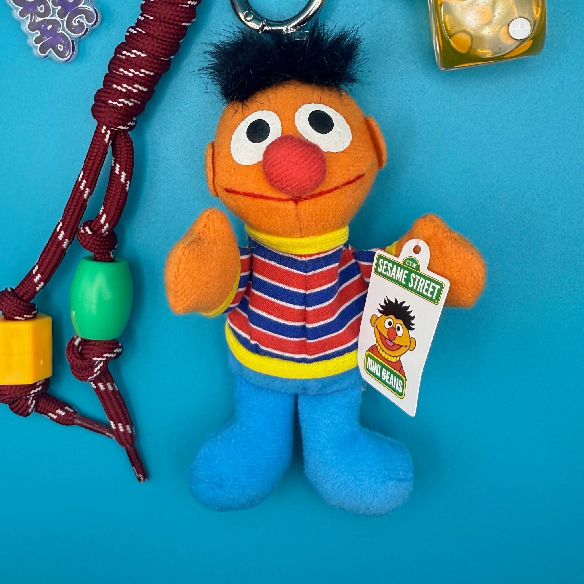 Sesame Street Ernie Plush   Pack - vintage bag charm packs nostalgia vintage y2k vintage keychain vintage charms for bag nostalgia vintage keychains y2k collectible - Bag Crap