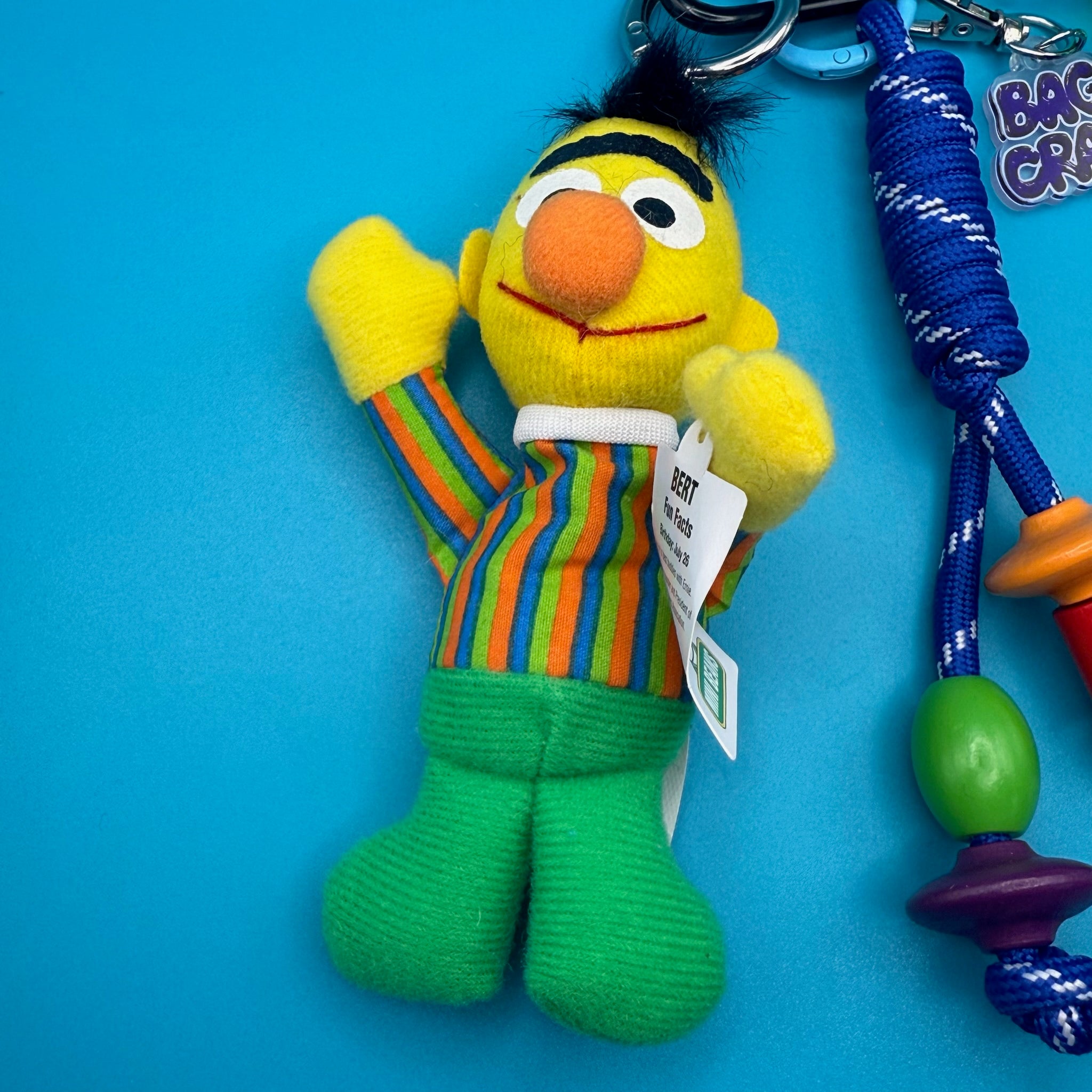 Sesame Street Bert Plush   Pack -  vintage keychain vintage charms for bag nostalgia vintage keychains y2k collectible - Bag Crap