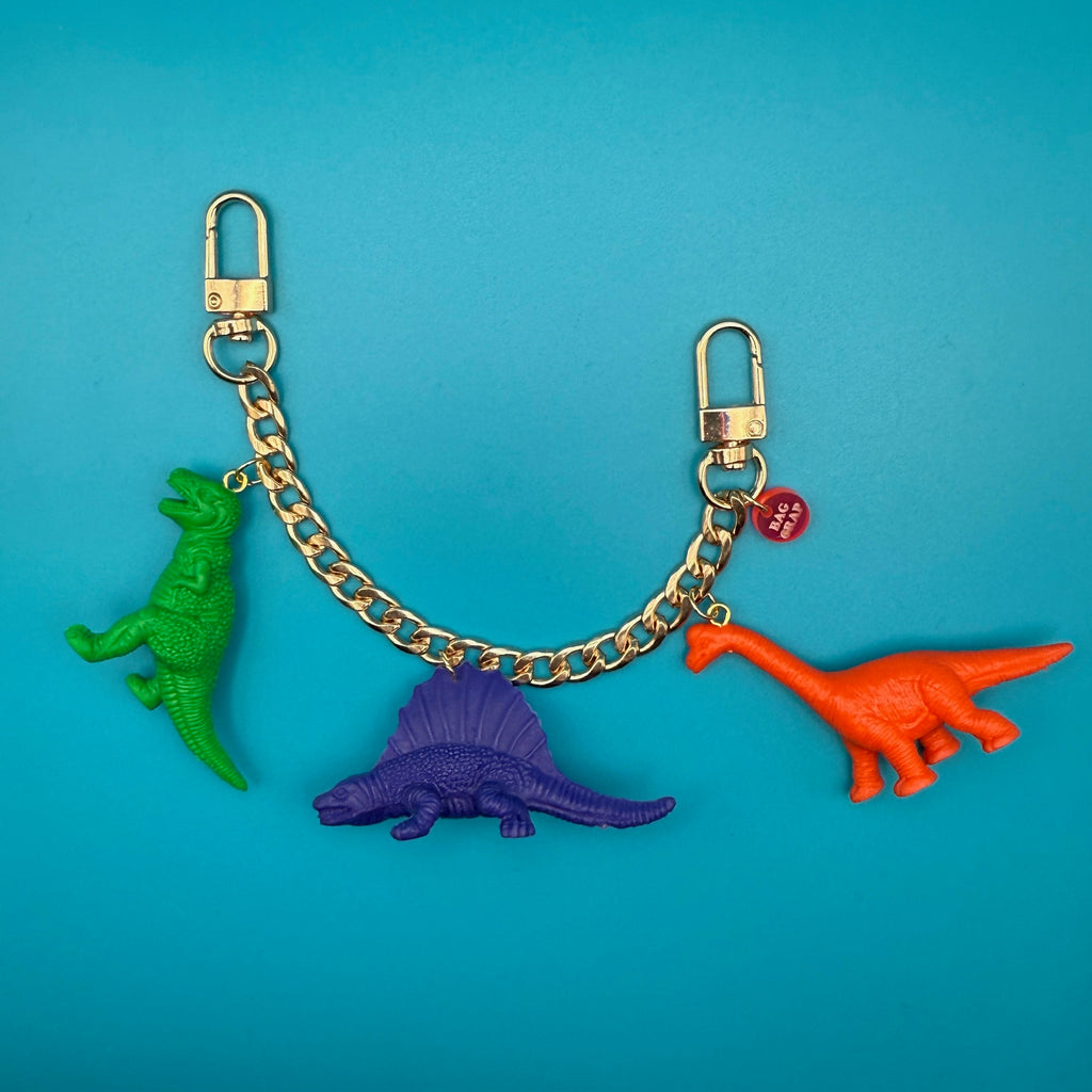 Mini Colorful Dinosaur Gold Bag Charm Chain