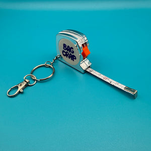 BAG CRAP Silver Plastic Measuring Tape -  vintage keychain vintage charms for bag nostalgia vintage keychains y2k collectible - Bag Crap