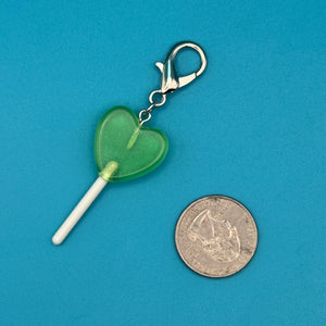 Heart Shaped Colorful Lollipop Candy  s -  vintage keychain vintage charms for bag nostalgia vintage keychains y2k collectible - Bag Crap