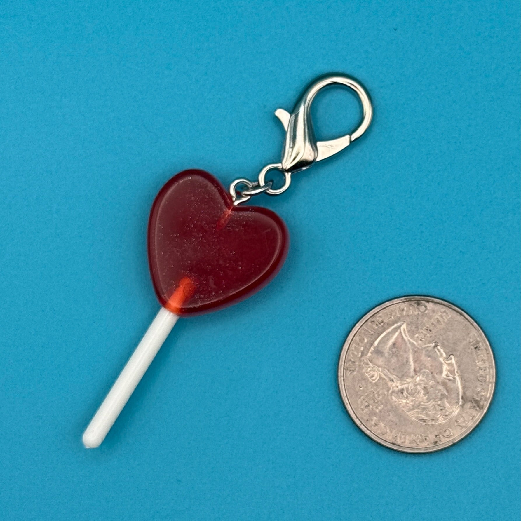 Heart Shaped Colorful Lollipop Candy  s -  vintage keychain vintage charms for bag nostalgia vintage keychains y2k collectible - Bag Crap