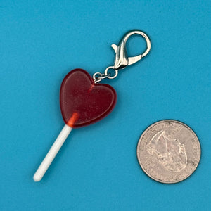 Heart Shaped Colorful Lollipop Candy  s -  vintage keychain vintage charms for bag nostalgia vintage keychains y2k collectible - Bag Crap