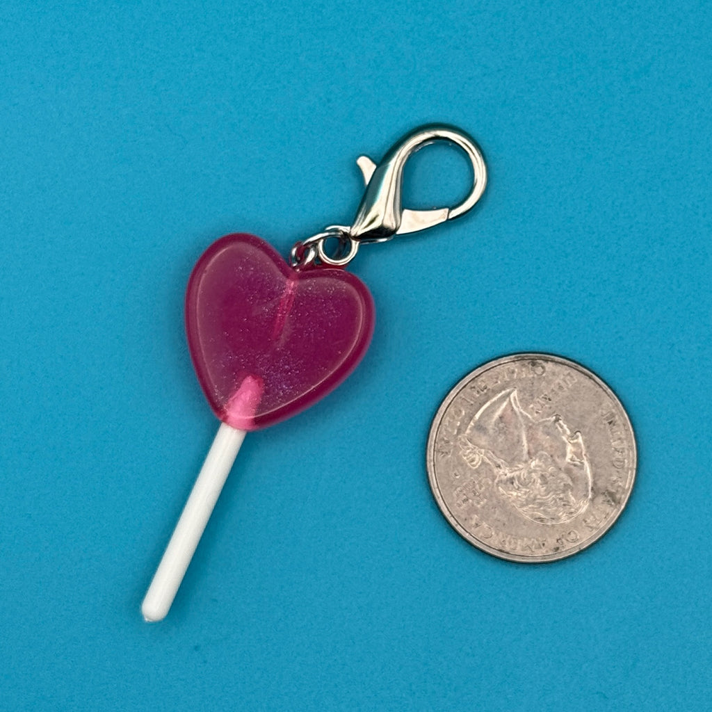 Heart Shaped Colorful Lollipop Candy Bag Charms