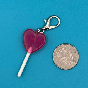 Heart Shaped Colorful Lollipop Candy  s -  vintage keychain vintage charms for bag nostalgia vintage keychains y2k collectible - Bag Crap