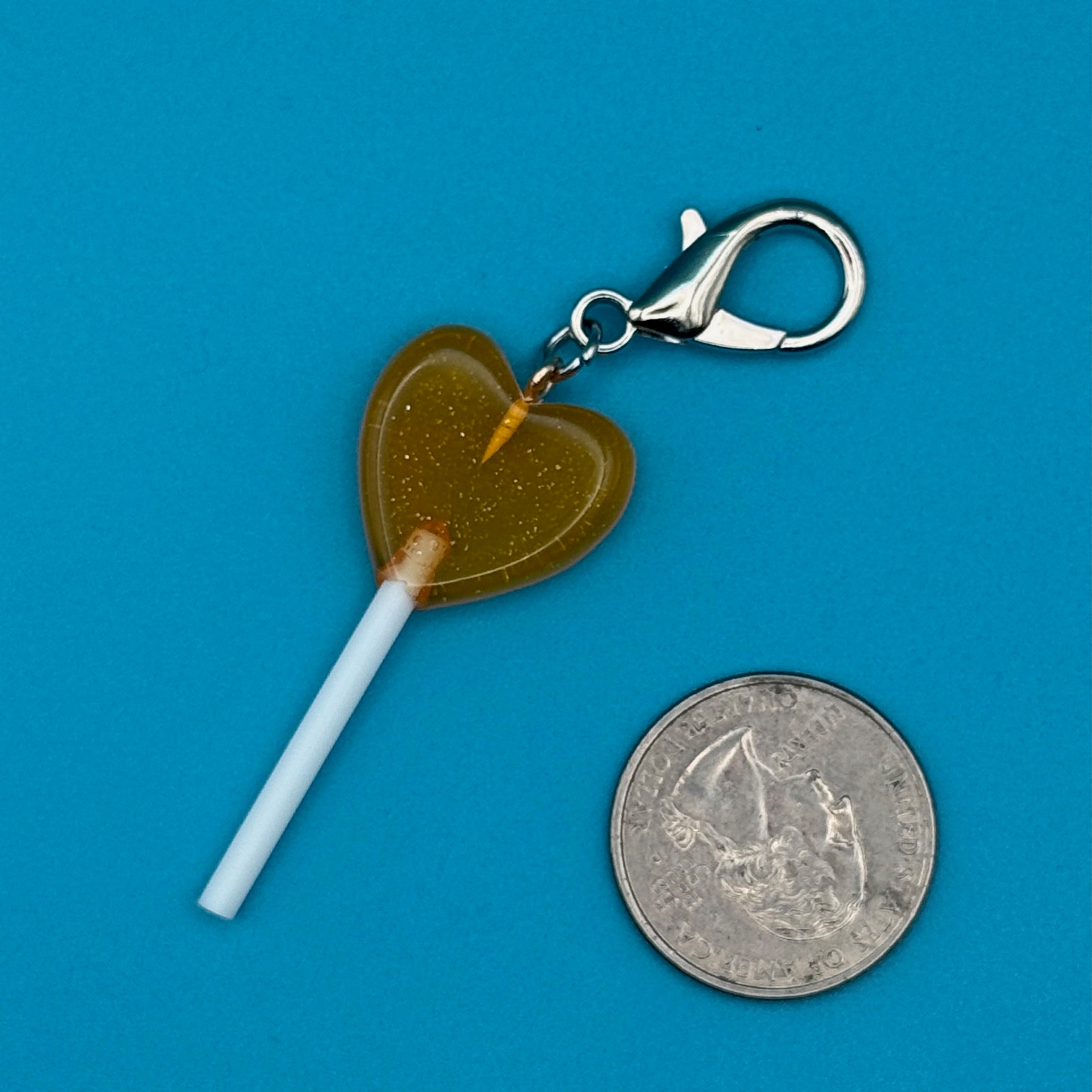 Heart Shaped Colorful Lollipop Candy  s -  vintage keychain vintage charms for bag nostalgia vintage keychains y2k collectible - Bag Crap